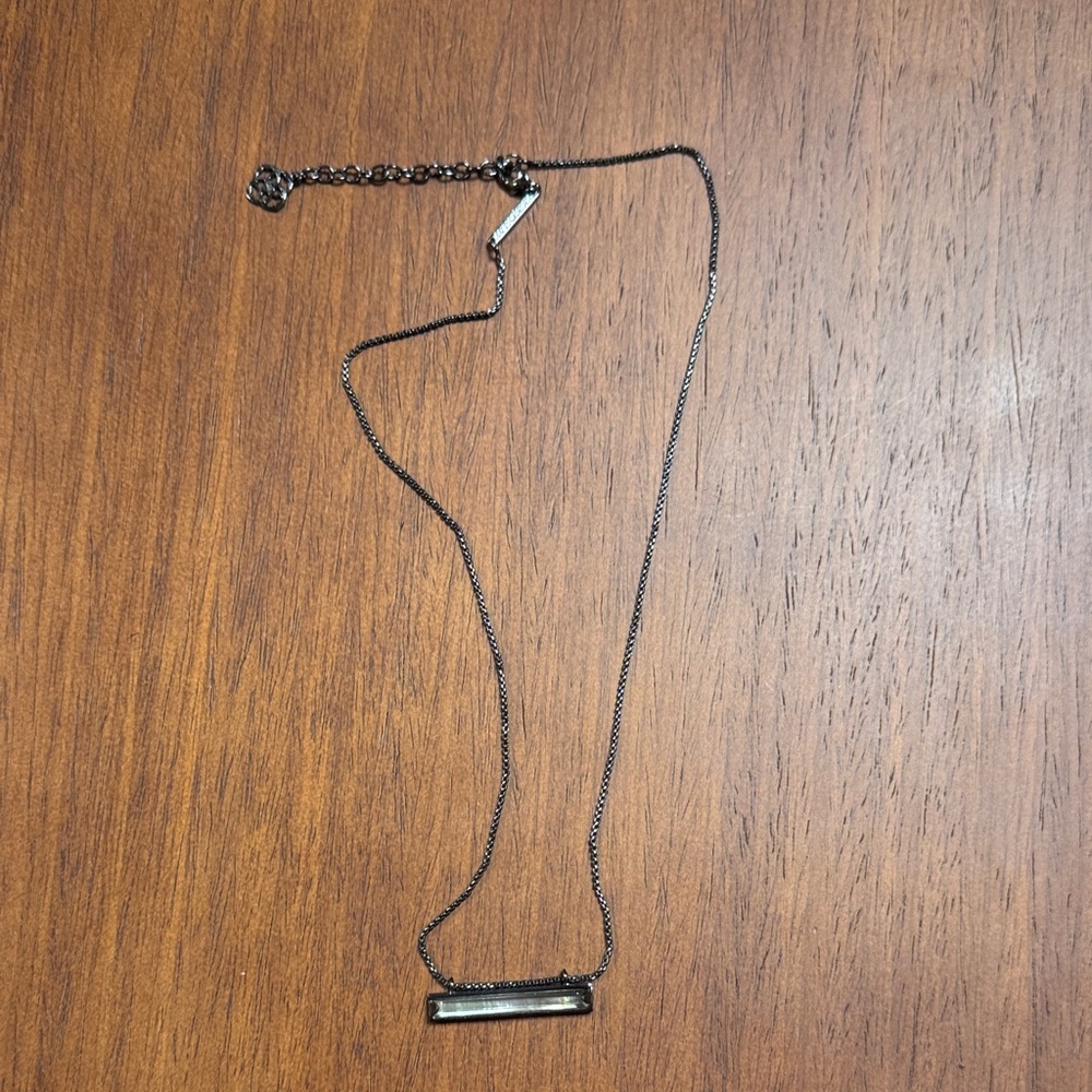 Kendra Scott Black Bar Pendant Necklace
